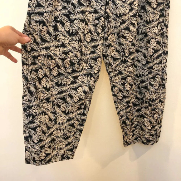 Free People Banana Leaf Tropical Paperbag Wide Leg Drawstring Baloon Pants M - Picture 7 of 11